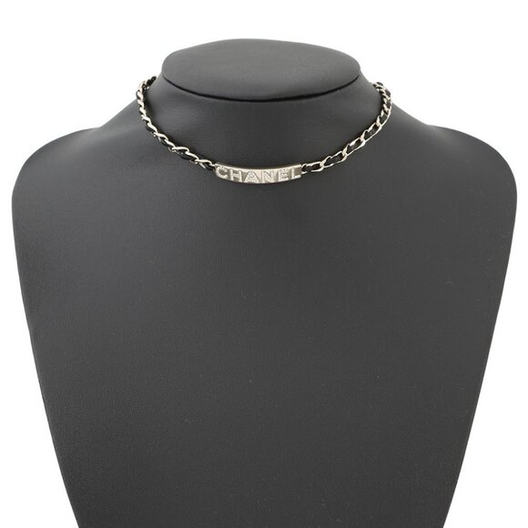 Chanel Jewelry - CHANEL With logo Chain choker Gold Plated/Leather Black